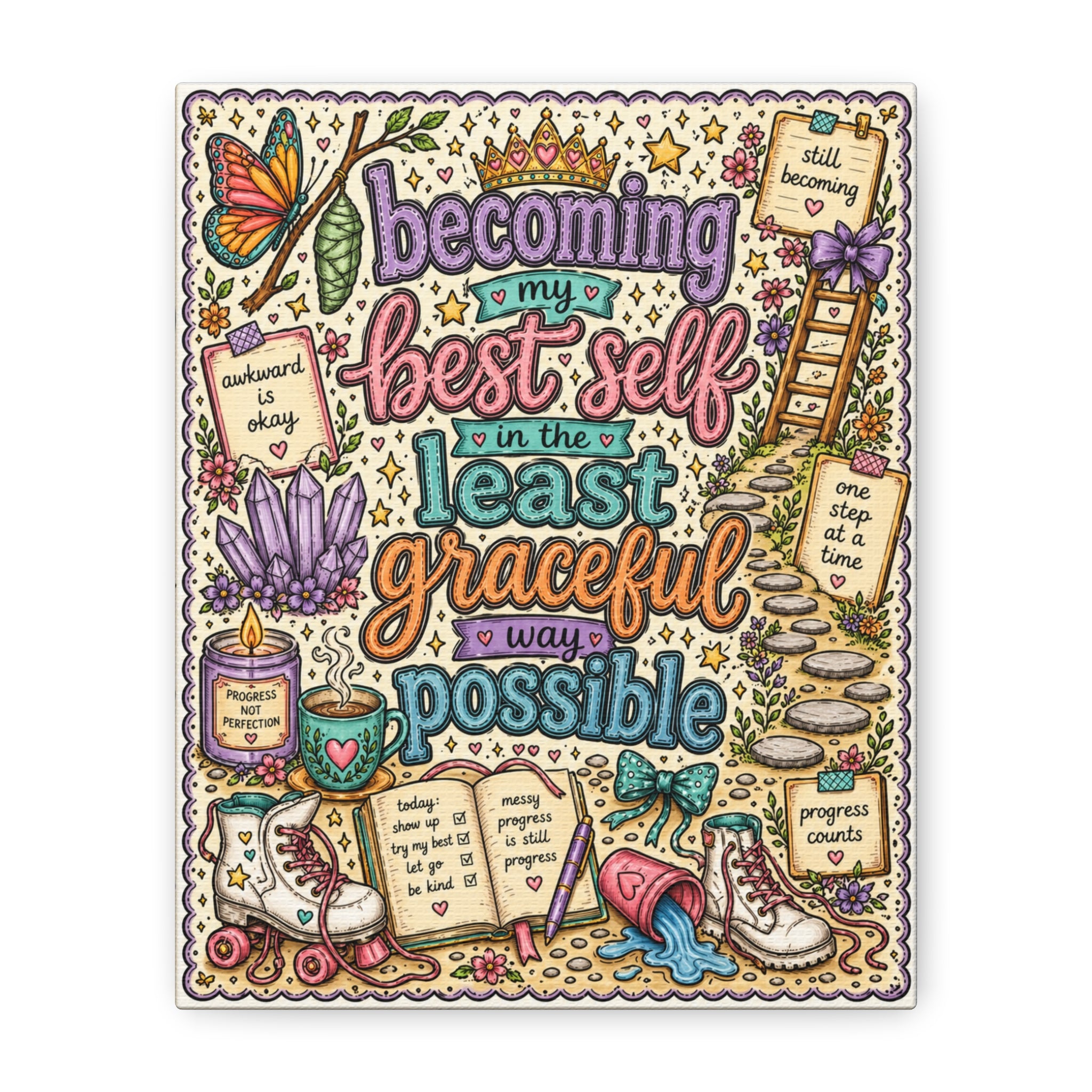 Becoming My Best Self Canvas Print — Inspirational Wall Art