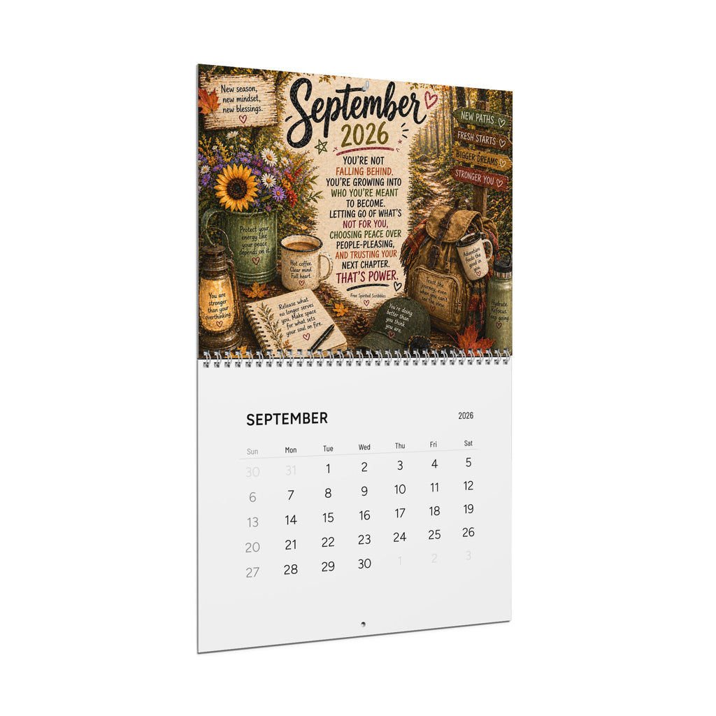 2026 Sassy Motivational Boho Wall Calendar